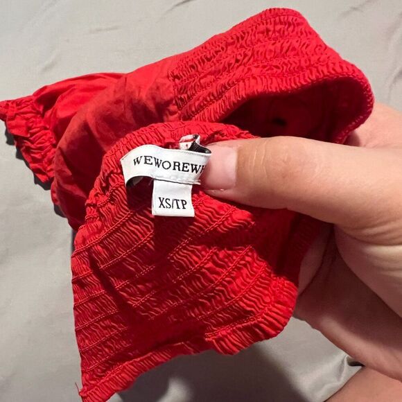 WEWOREWHAT COCO SOLID OBE RUBY RED TOP WOMENS SEXY CROPPED XS - Picture 10 of 10